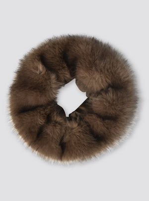 Luxurious brown fur neck warmer by MEOTINE, featuring a soft, plush design for warmth and style in cold weather.