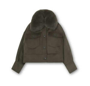 CHARLIE WOOL JACKET - DARK GREEN