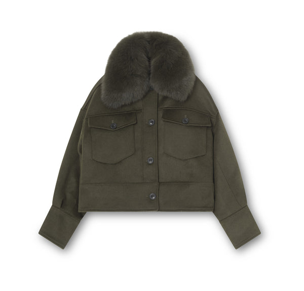 CHARLIE WOOL JACKET - DARK GREEN