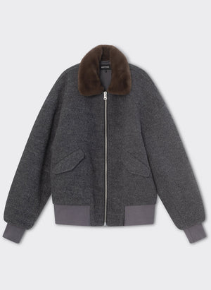 AVERY BOMBER JACKET - GREY/BROWN
