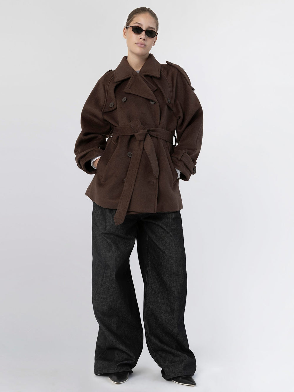 BEA WOOL JACKET - BROWN