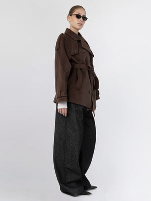 BEA WOOL JACKET - BROWN