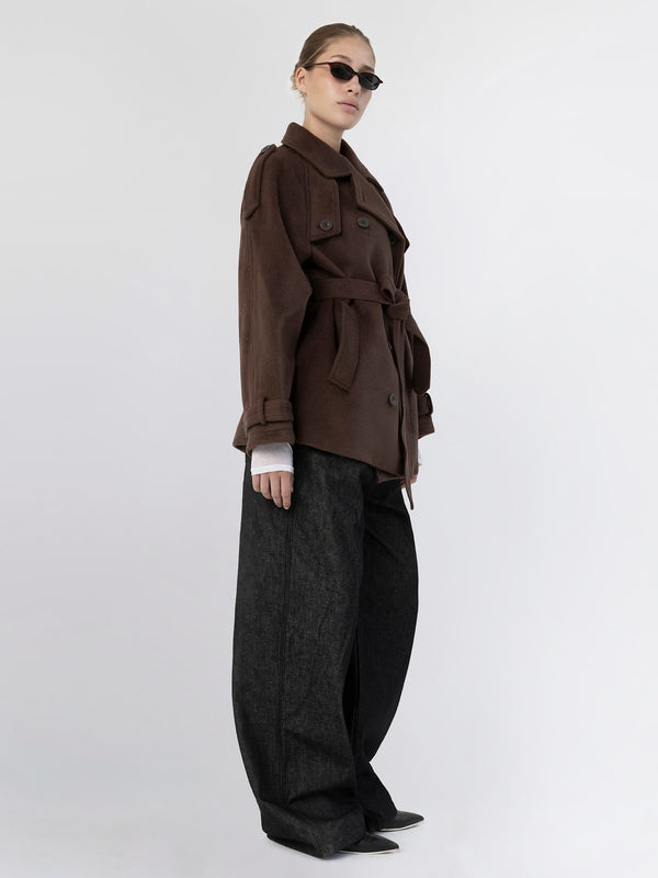 BEA WOOL JACKET - BROWN