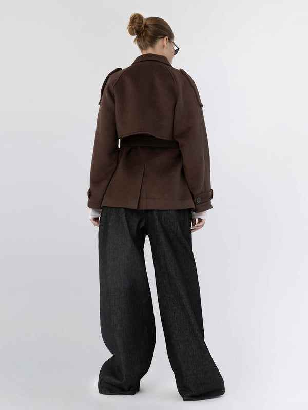 BEA WOOL JACKET - BROWN