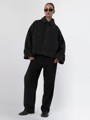 GIA BOUCLE JACKET - BLACK GREY