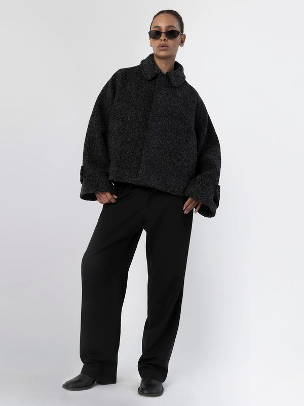 GIA BOUCLE JACKET - BLACK GREY