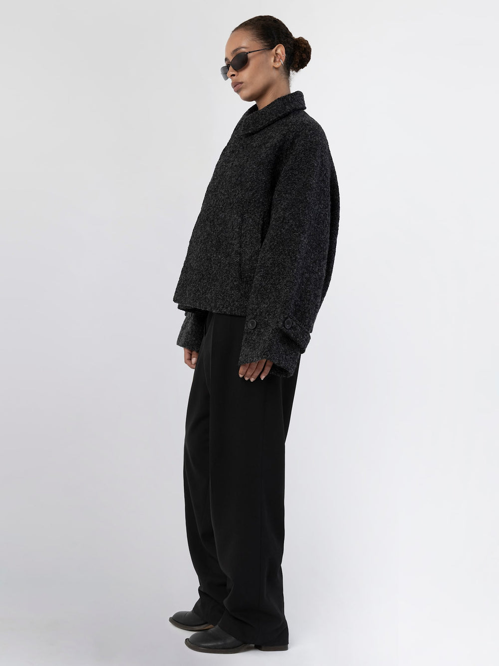 GIA BOUCLE JACKET - BLACK GREY
