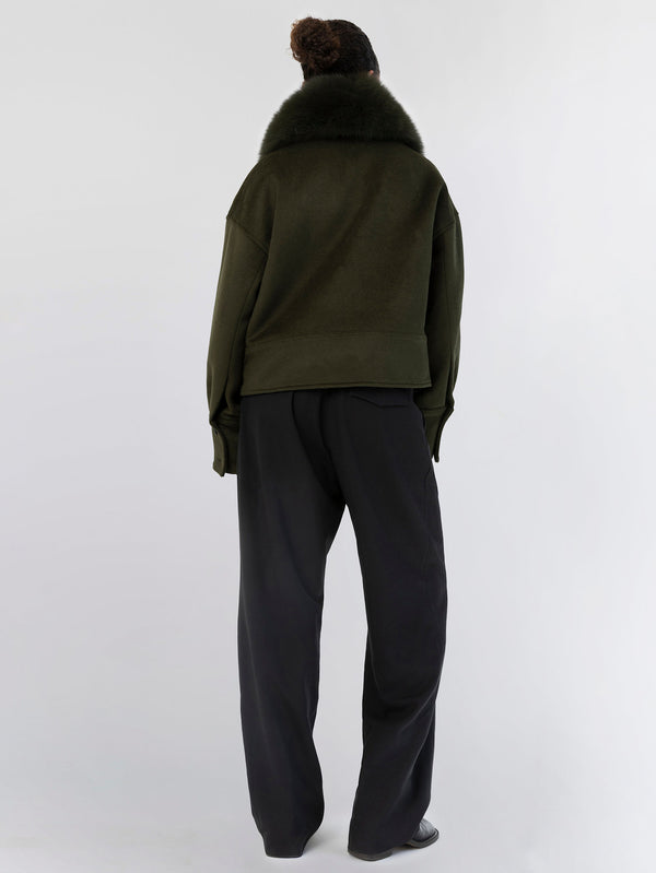 CHARLIE WOOL JACKET - DARK GREEN