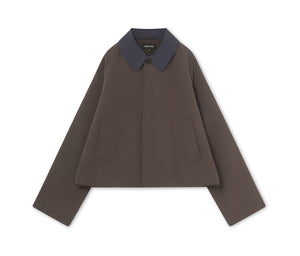 JOEL CANVAS JACKET - BROWN/NAVY