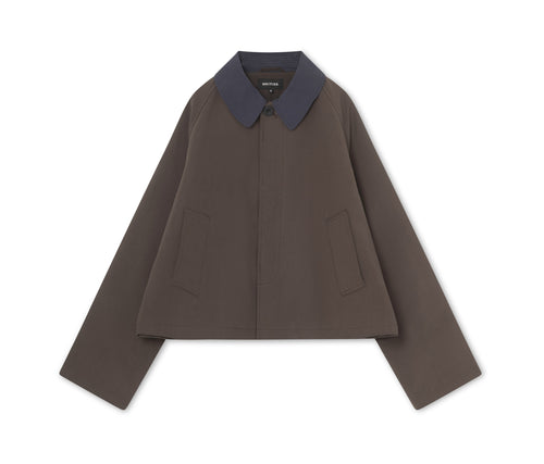 JOEL CANVAS JACKET - BROWN/NAVY