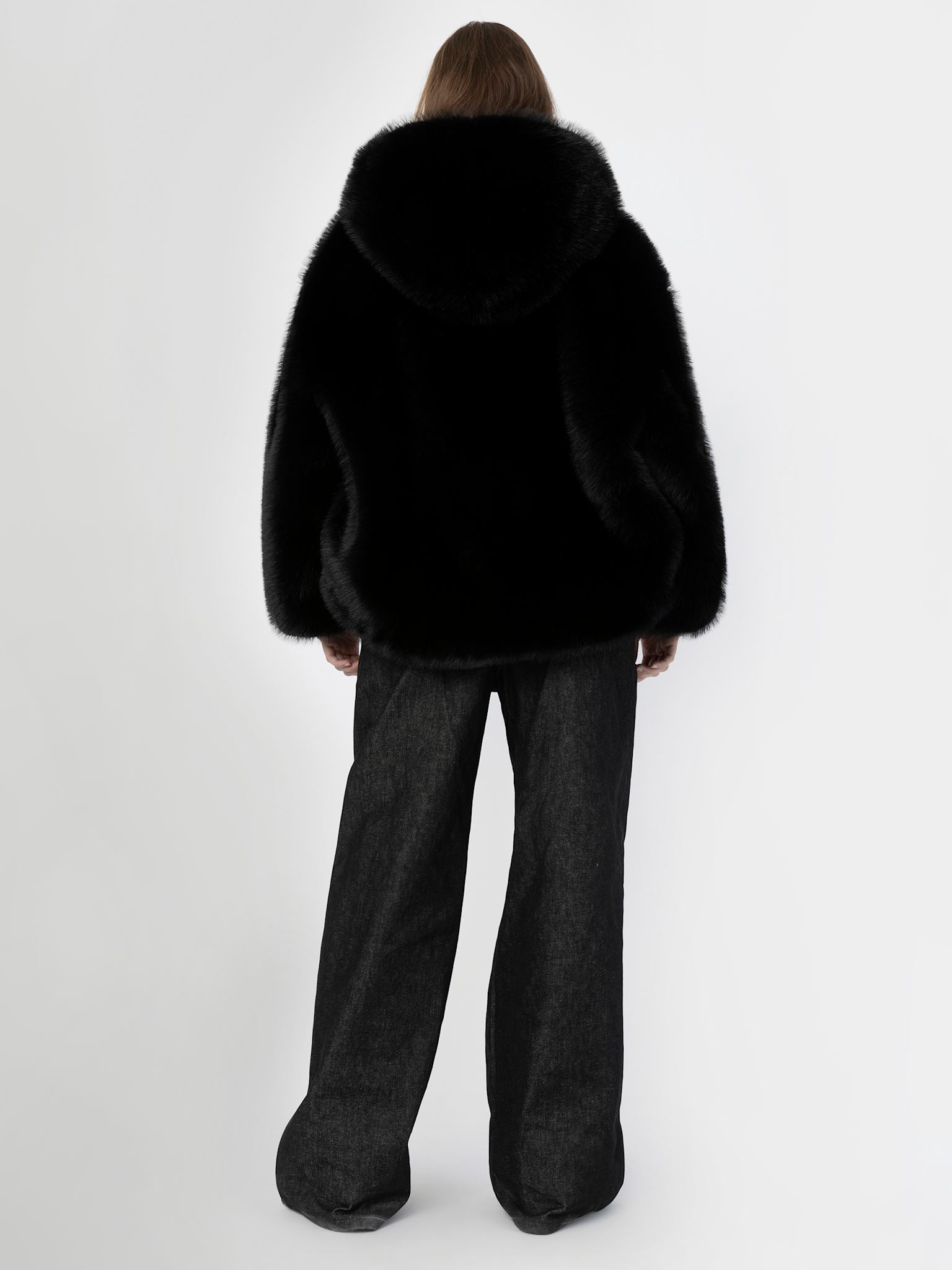 Beige Jacket Faux Fur Jacke Aus Wildlederimitat WILMA JACKET BLACK