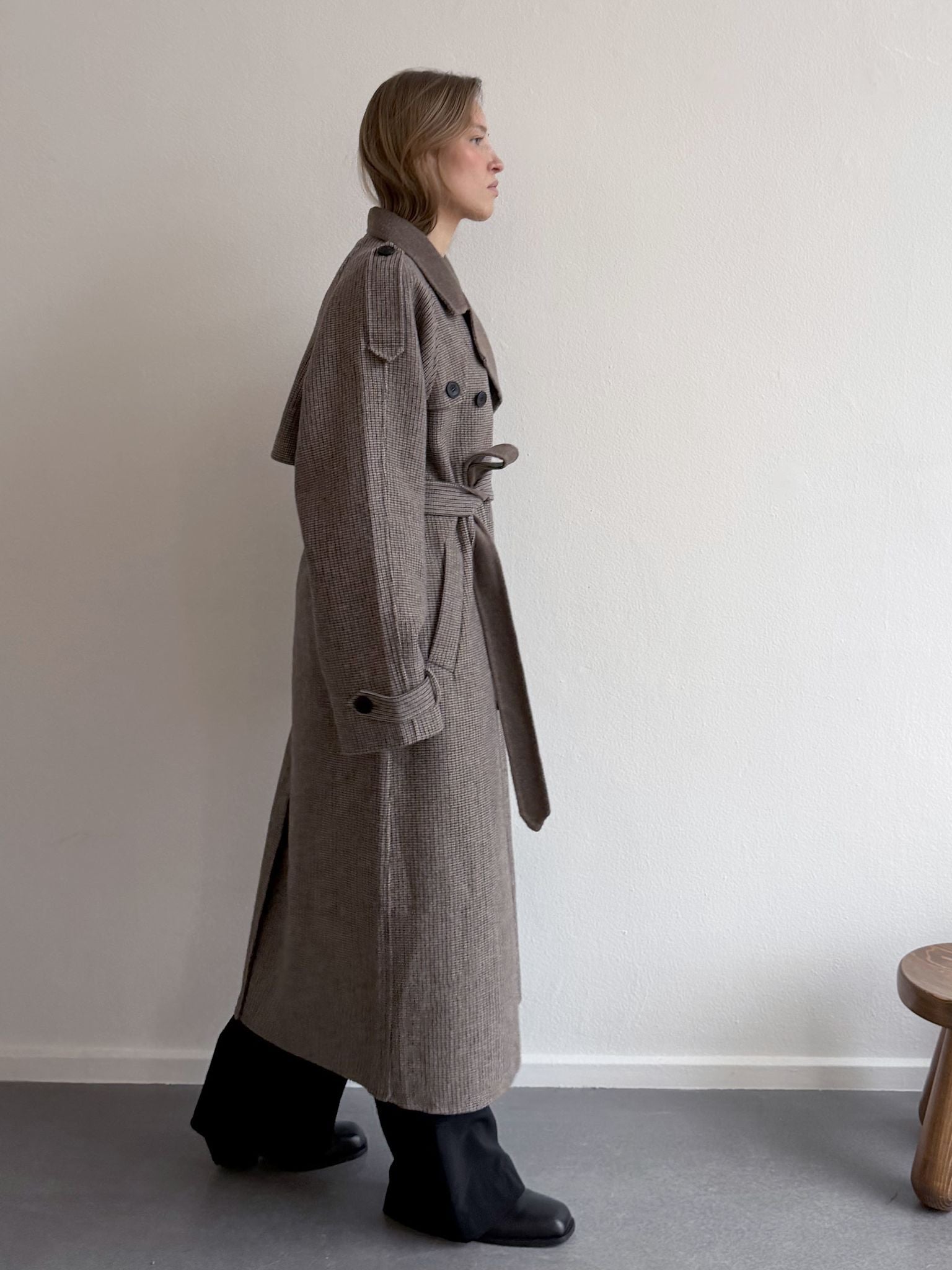 JOHN COAT CHECKED - BEIGE