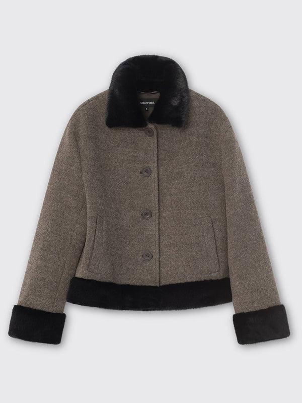 EDEN JACKET - BROWN/BLACK