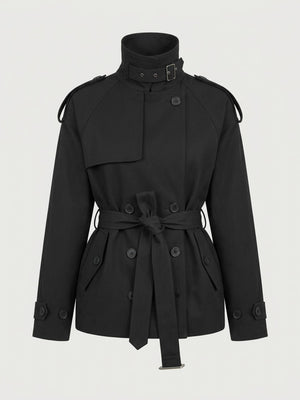 HEATHER TRENCH JACKET - BLACK