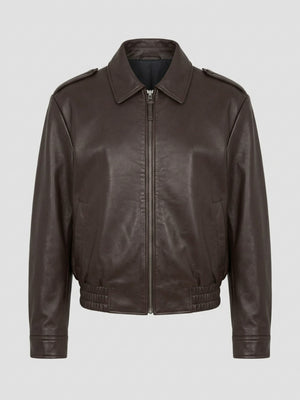 CLEO LEDERJACKE - BRAUN