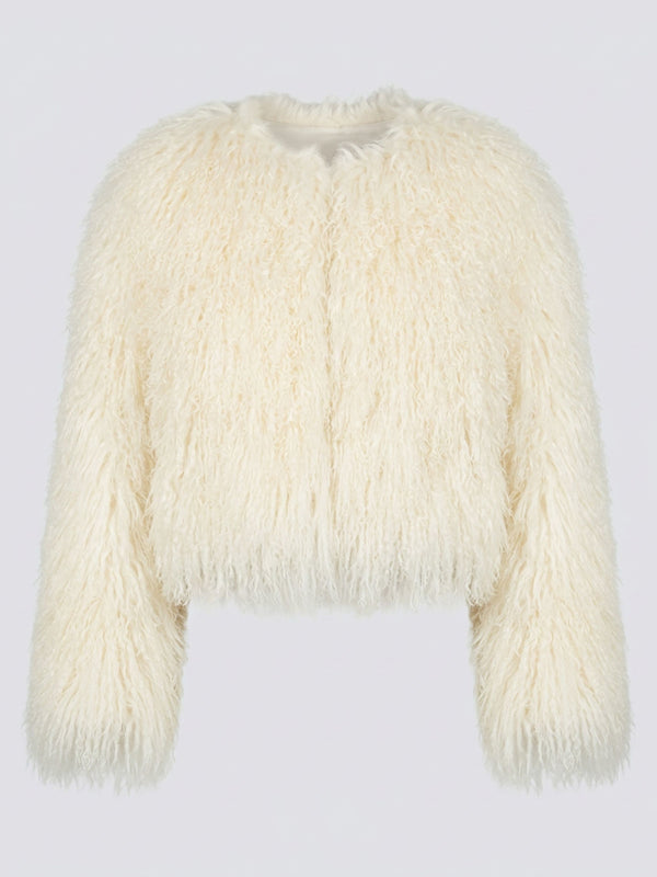 CARLY CROPPED JACKET - CREME