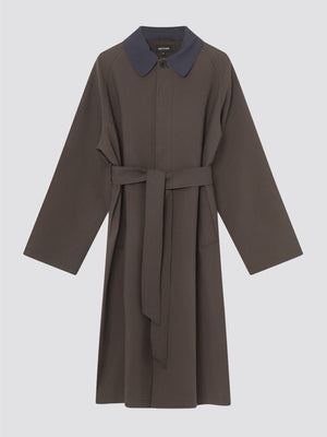 JOEL CANVAS COAT - BROWN/NAVY