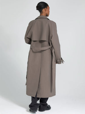 BETTY CANVAS COAT - GREY BROWN