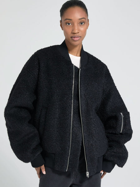 BIANCA WOOL BOUCLE BLACK