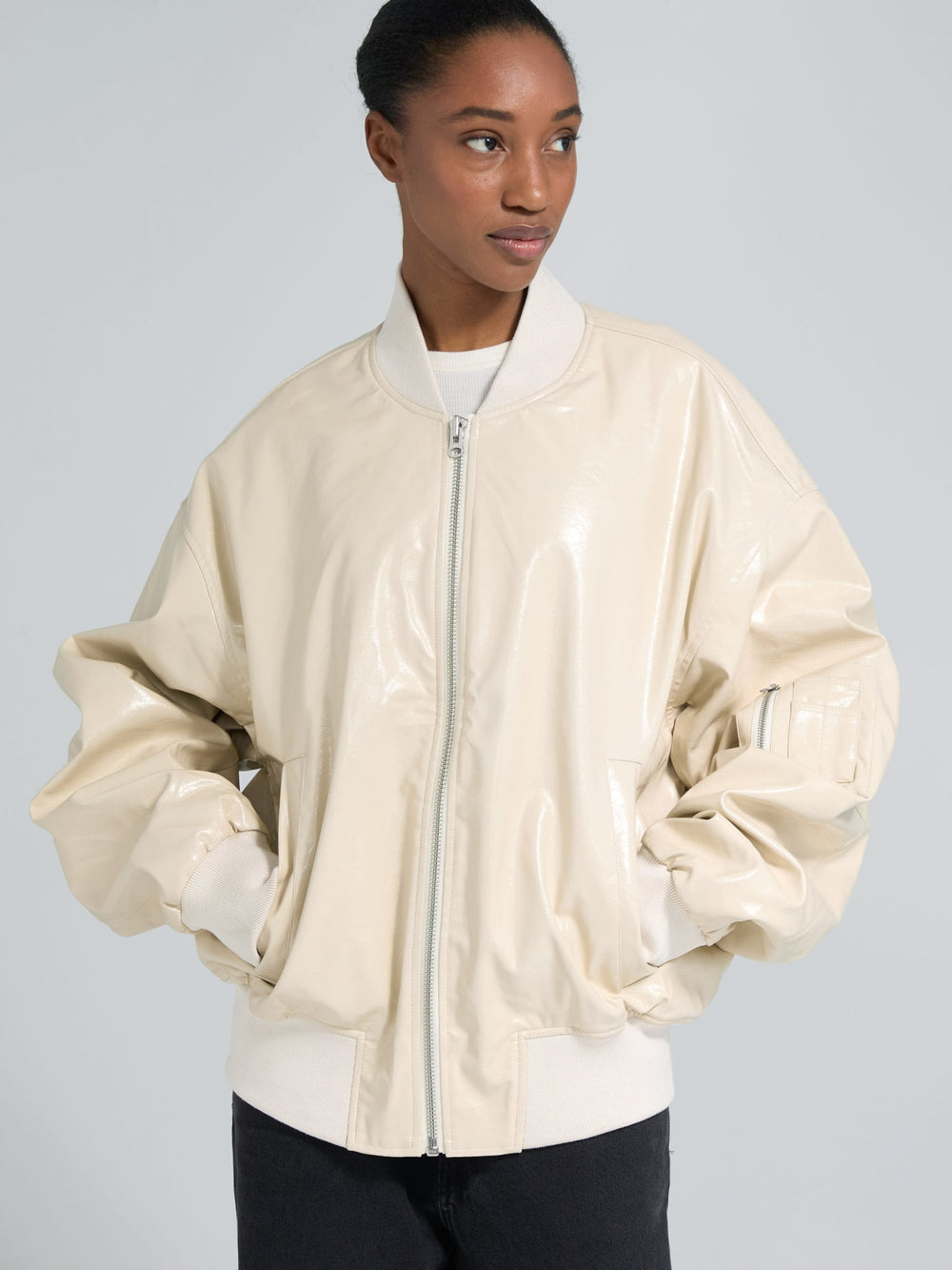 BIANCA VEGAN BOMBER - CRÈME