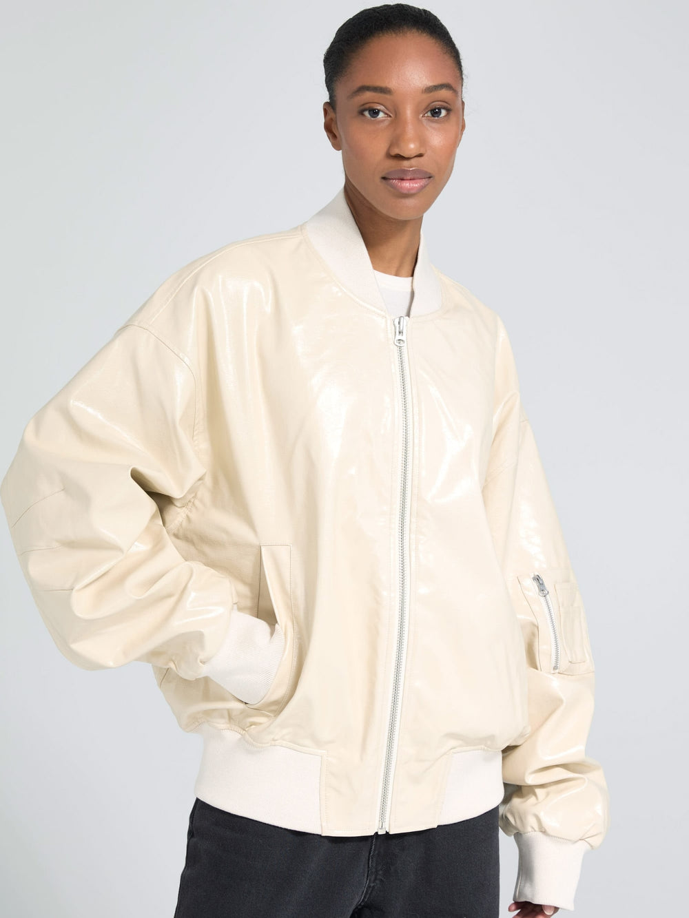 BIANCA VEGAN BOMBER - CRÈME