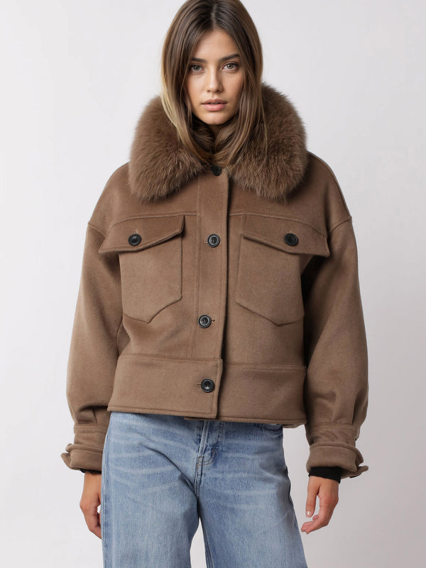 CHARLIE JACKET - WOOL - BROWN