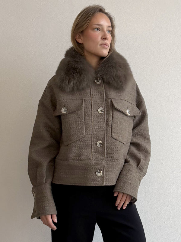 CHARLIE TWEED JACKET - ARMY