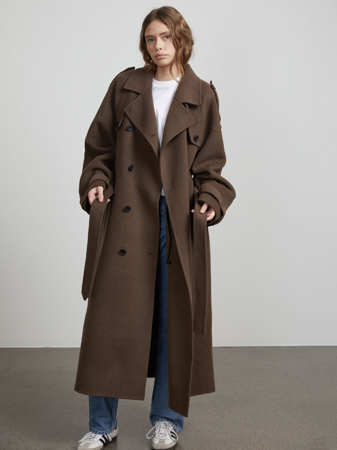 Wool Trench Trenchcoat Brown Wool Trench Coat With Removable Mink