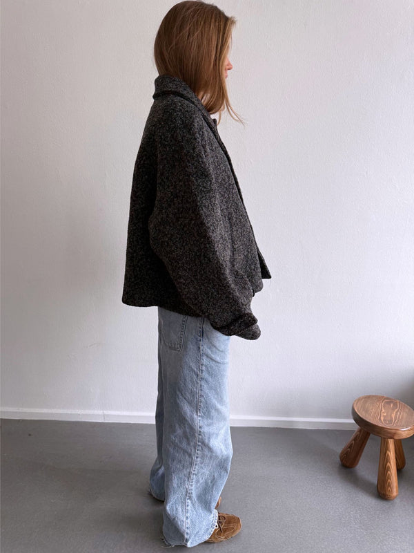 GIA BOUCLE JACKET - BLACK GREY