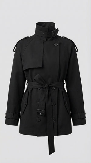HEATHER TRENCH JACKET - BLACK