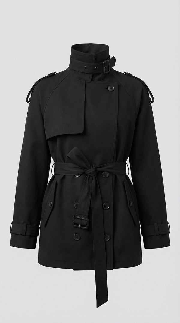 HEATHER TRENCH JACKET - BLACK