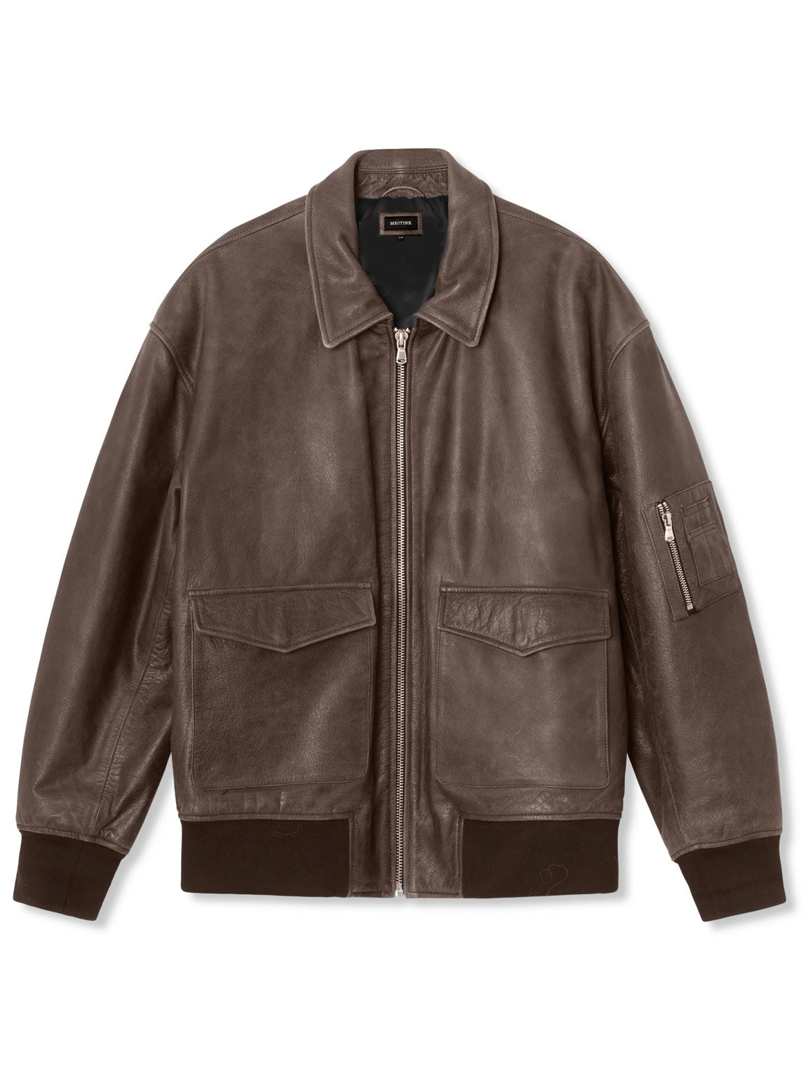 CLYDE LEATHER BOMBER BROWN - Main Image