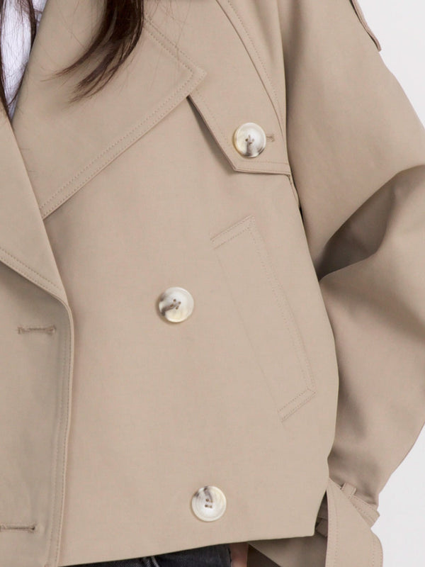BOBBY CANVAS TRENCHJACKET - BEIGE