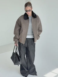 AVERY BOBMER JACKET - BROWN/BLACK